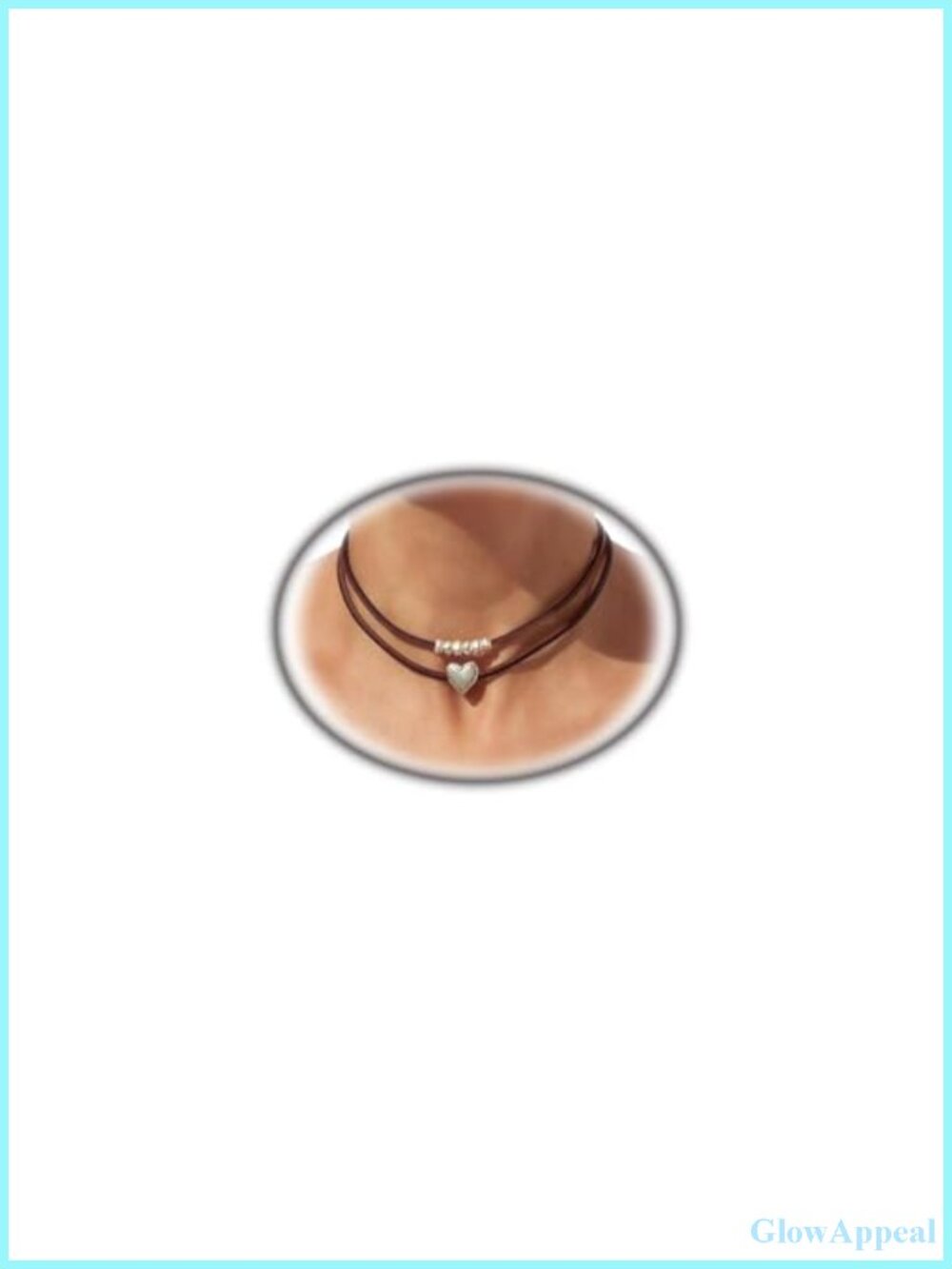 Boho Suede Heart Beaded Choker Necklace Women Layered Leather Chain